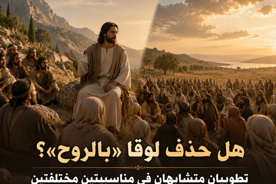 لماذا غابت عبارة «بالروح» في تطويب الفقراء في إنجيل لوقا؟ متى 5: 3 ولوقا 6: 20 8 لماذا غابت عبارة «بالروح» في تطويب الفقراء في إنجيل لوقا؟ متى 5: 3 ولوقا 6: 20