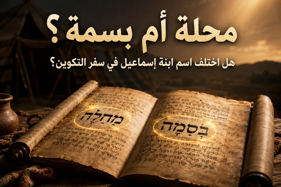 هل «محلة» هي نفسها «بسمة» بنت إسماعيل؟ وهل في النص خطأ كتابي؟ اختلاف اسم زوجة عيسو - الأغ اغريغوريوس 3 هل «محلة» هي نفسها «بسمة» بنت إسماعيل؟ وهل في النص خطأ كتابي؟ الرد على شبهة اختلاف اسم زوجة عيسو بين تكوين 28 وتكوين 36