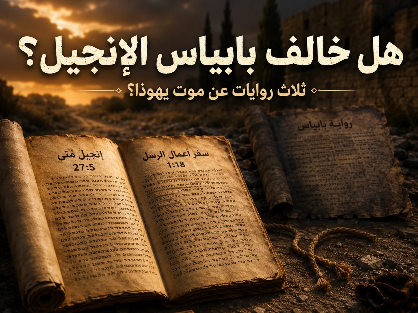 هل خالف بابياس الإنجيل في قصة موت يهوذا؟ متى 27: 5 وأعمال الرسل 1: 18 - الأخ إغريغوريوس 1 هل خالف بابياس الإنجيل في قصة موت يهوذا؟ متى 27: 5 وأعمال الرسل 1: 18